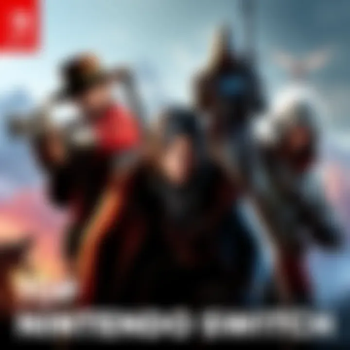 Collage of characters from Red Dead Redemption, Skyrim, and Assassin's Creed on Nintendo Switch