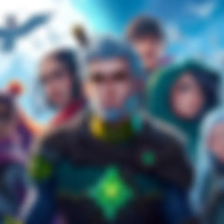 A colorful illustration featuring popular video game characters, including Einar, surrounded by fans discussing their favorite non-playable characters for DLC.