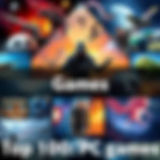 Collage of popular PC games with diverse characters and landscapes