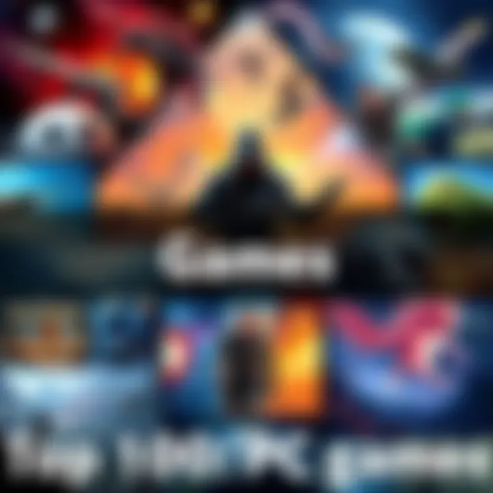 Collage of popular PC games with diverse characters and landscapes
