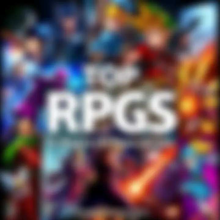 A collection of RPG video game covers featuring colorful characters and action scenes