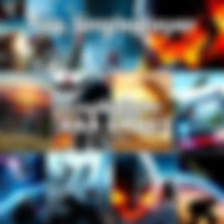 A collage of scenes from popular singleplayer AAA video games showcasing action and adventure
