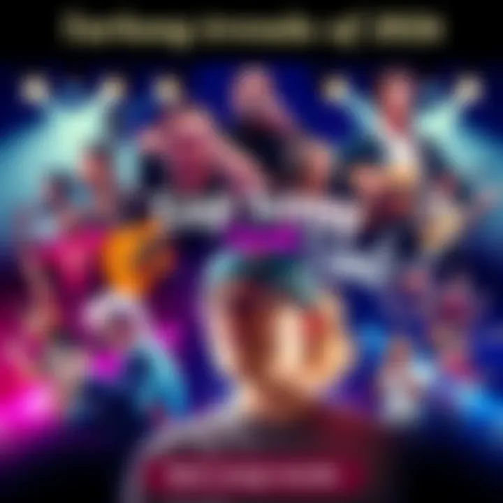 Collage of popular artists and musical styles from 2026, showing vibrant music scene