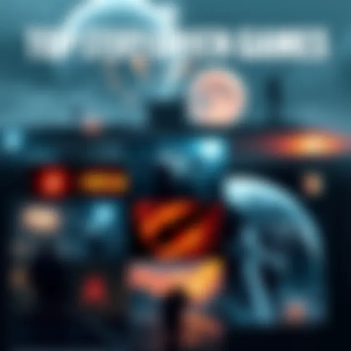 A collage of engaging story-driven game scenes featuring rich narratives and open-world exploration, evoking emotions and adventure.