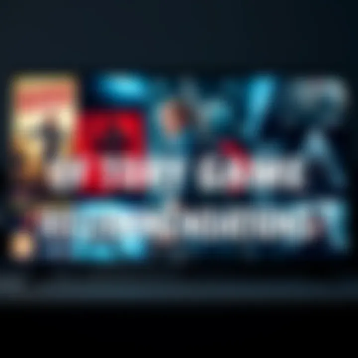 Various popular story-driven video games like Resident Evil and Assassin's Creed displayed on a screen