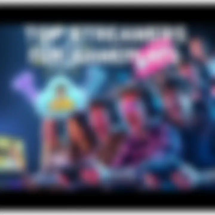 A collage showing popular streamers playing various video games with exciting expressions.