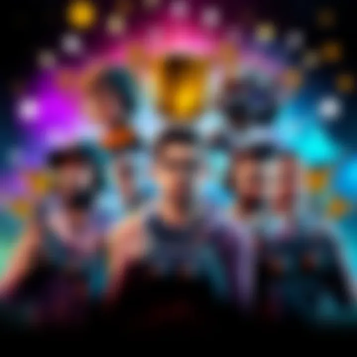 A collage featuring popular trophy hunting YouTubers like LudiXP and Mystic with gaming controllers and trophies in the background.