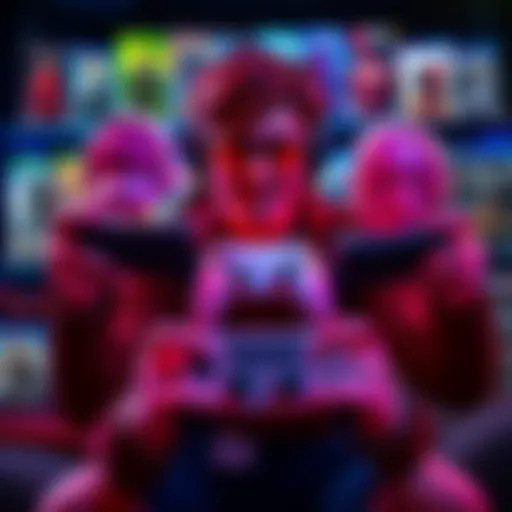 Gamers holding game controllers with a variety of popular video game boxes displayed around them, showcasing the best titles of 2026.