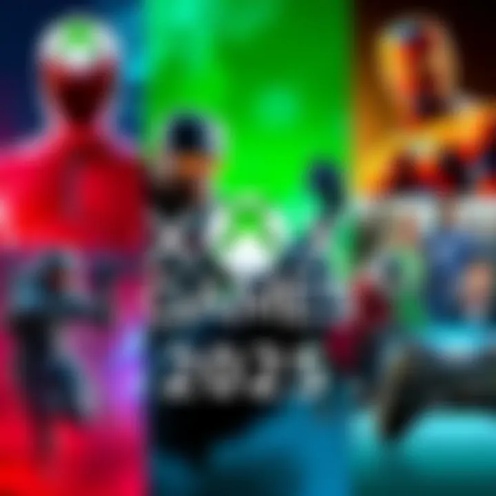 A collage of popular Xbox games showing characters and scenes from top titles of 2025