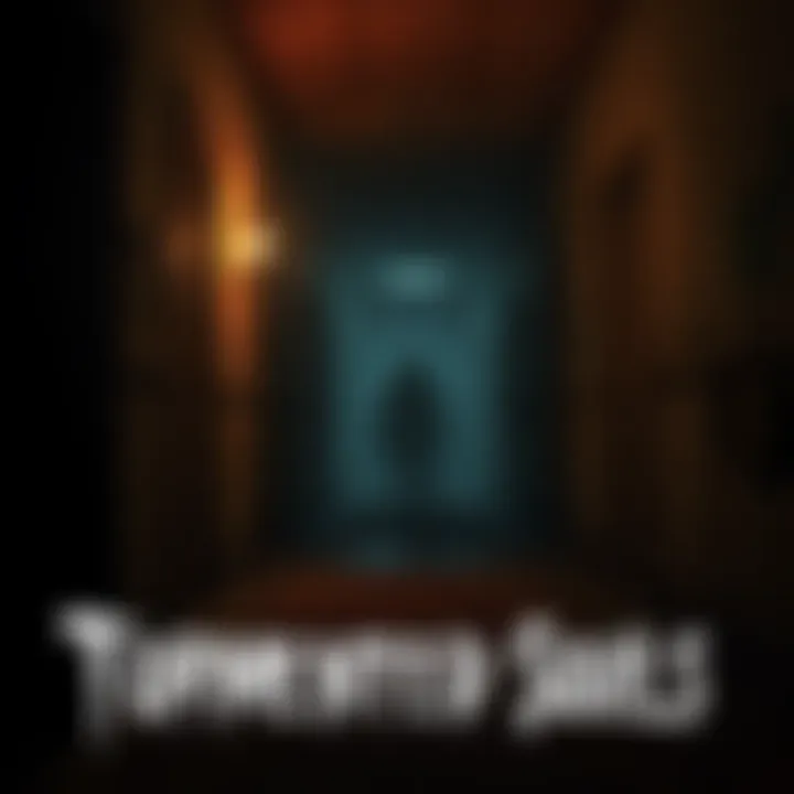 A thrilling scene from Tormented Souls featuring a dark, eerie hallway with a shadowy figure at the end, reminiscent of classic survival horror games.