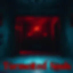 A screenshot showing a dark, eerie room from Tormented Souls, featuring a spooky atmosphere and suspenseful lighting.