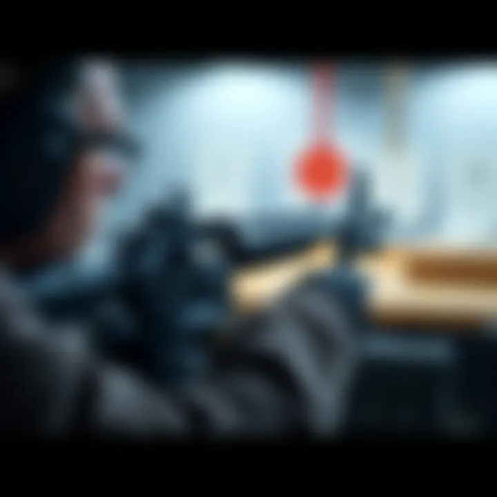 Torrente and Bettina Firearms A close-up view of Torrente and Bettina firearms on a shooting range, showing aiming issues during demonstration.