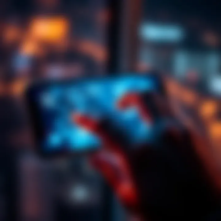 Touch Controls on Mobile Devices A hand interacting with a smartphone screen showing touch controls in use.