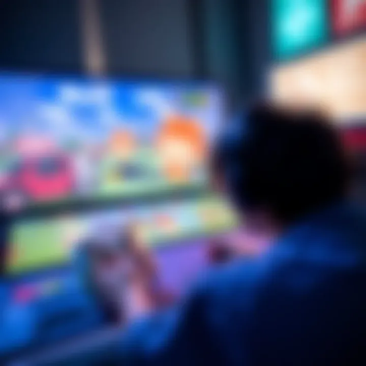 A person using touchscreen controls on a gaming emulator, focusing on the game Tomodachi Life.