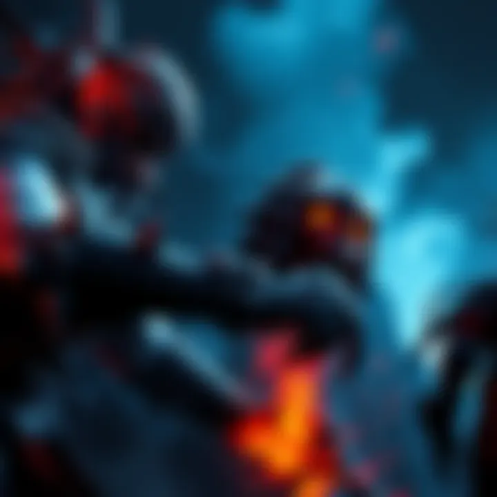 A challenging scene depicting a fierce battle against a tough boss character in a dark fantasy setting, showcasing intense action and dramatic lighting.