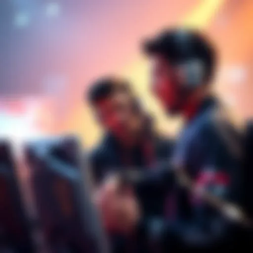 Two players arguing intensely during the 1win streamer tournament after a game loss.