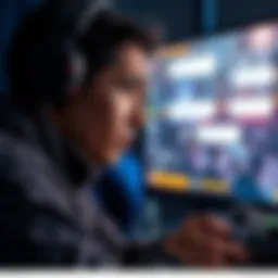 A player looks frustrated while playing a video game, reflecting on negative interactions with others. The screen displays a gaming scene with chat bubbles showing negative comments.