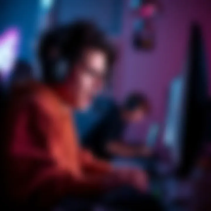 A gamer displays anger while playing a competitive 1v1 match on a computer, showing frustration over toxic remarks from an opponent.