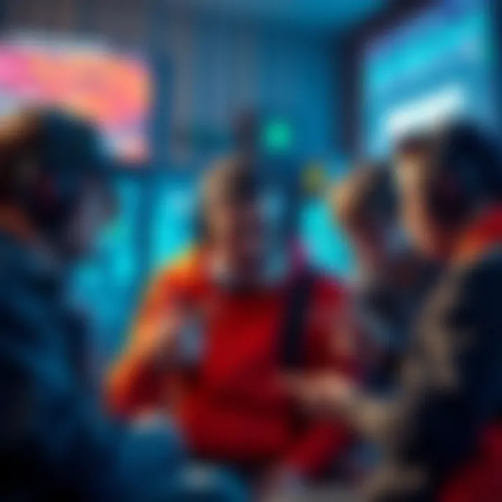 Toxic Behavior in Quick Play A group of gamers arguing and showing frustration while playing a quick match, with one player visibly upset and others pointing fingers.