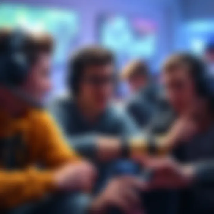 Players in a multiplayer game showing toxic behavior, with one player expressing frustration and others reacting negatively.