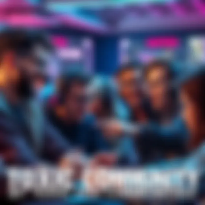 Toxic Gaming Community A group of frustrated gamers arguing online over a popular game, with angry expressions and intense discussion in a digital chat forum.