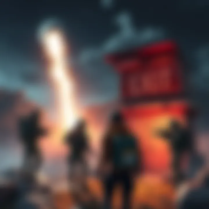 A group of players in a game environment showing frustration with toxic behavior, including camping and sabotage. Players are standing near an exfil point looking upset.