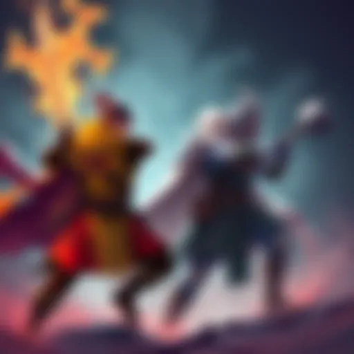 An illustration showing a character swinging a sword while another character is using a hammer, both exhibiting abilities that disrupt the balance in gameplay.