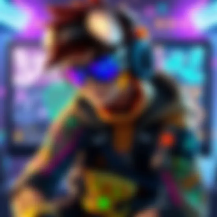 Colorful Tracer character skins displayed on a gaming screen with various designs