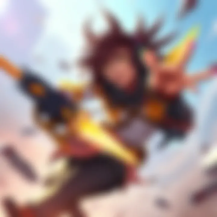 A digital illustration of Tracer, a popular gaming character, showcasing her melee action in an intense battle, highlighting her speed and agility.