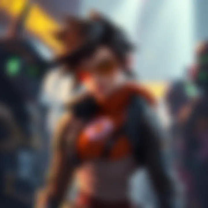 An image showing Tracer, a character from Overwatch, looking thoughtful as she stands in the shadows of newer characters, symbolizing her decline in prominence.