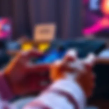 Close-up of hands using a trackpad on a Steam Deck for gaming