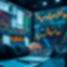 A person analyzing trading charts on a laptop, surrounded by financial reports and graphs, indicating active engagement in PRC and PC markets.