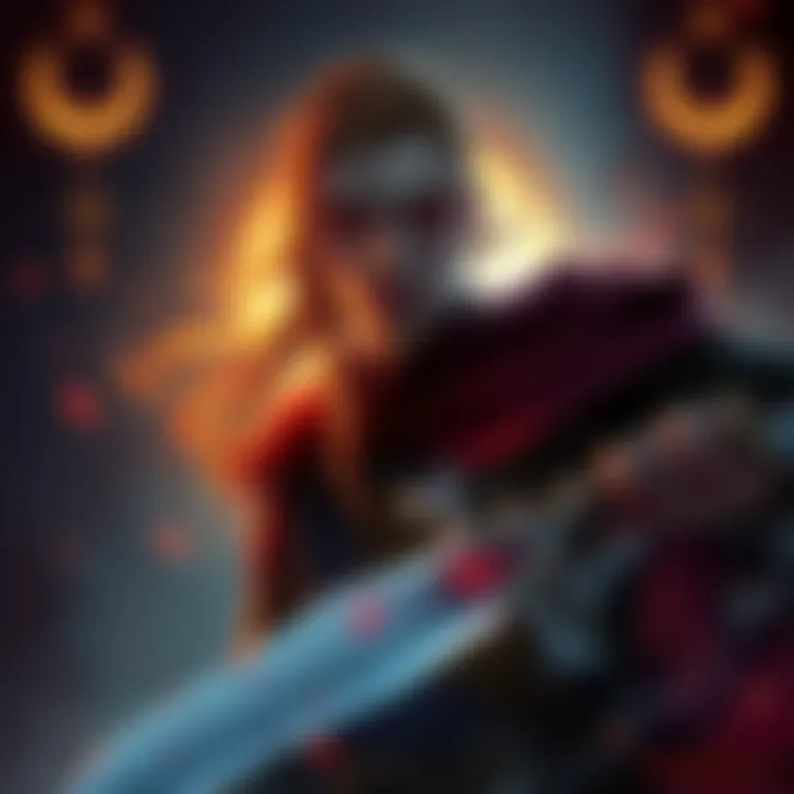 Character with a tragic backstory in a fantasy setting A fantasy character depicting a deep, tragic backstory with a somber expression, holding a broken sword, surrounded by shadows and mystical symbols