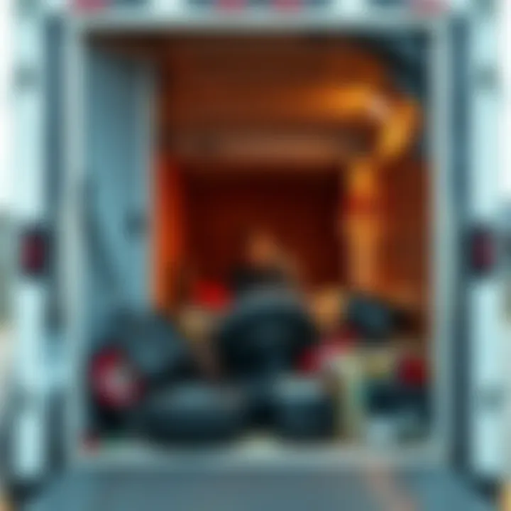 A person looking shocked inside a trailer after an unexpected mishap, with scattered items around