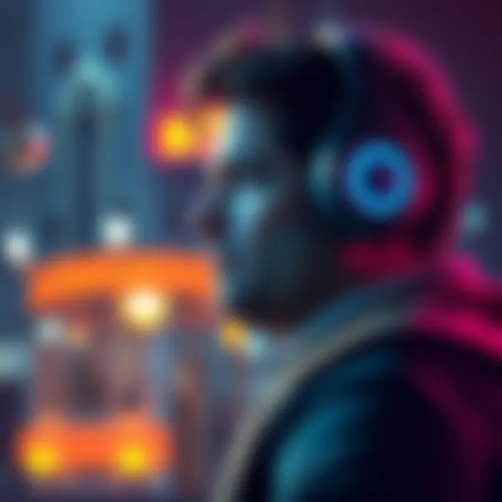 A man with headphones on, reflecting on the meaning of a song related to BioShock Infinite in a political context