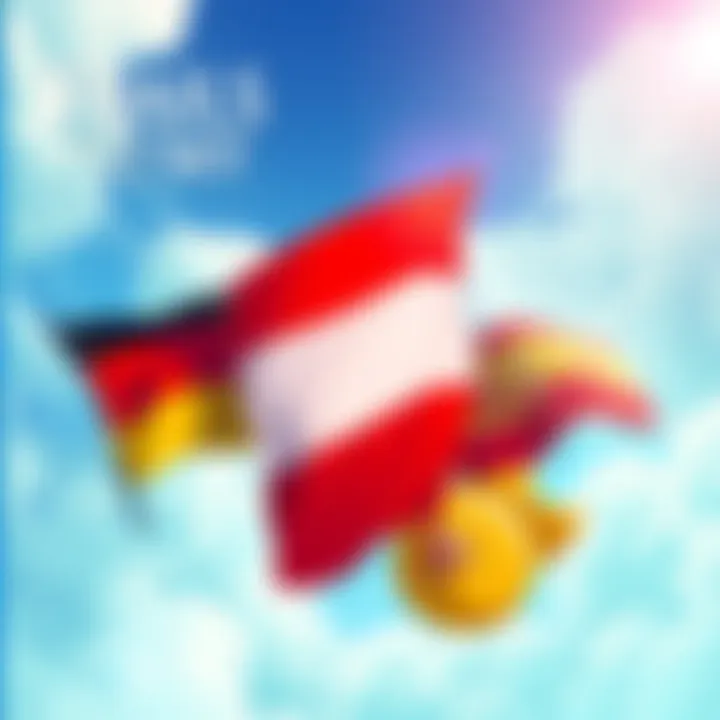 A vibrant illustration showcasing the new language options for the Trails in the Sky remake, including flags representing German, French, and Spanish cultures.