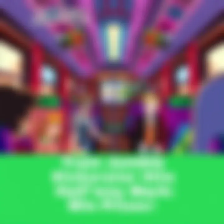 A colorful illustration of a train interior with passengers enjoying the ride, alongside Steam gift cards and game keys, celebrating the halfway mark of Train Jumble's Kickstarter campaign.