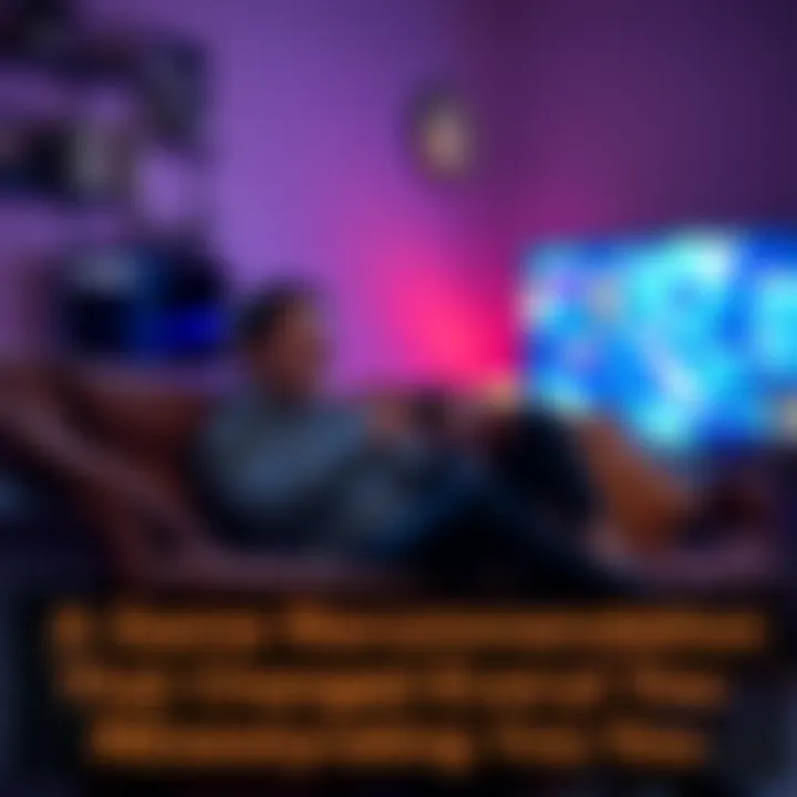 A person sitting on a couch, deeply engaged in a video game, showing strong emotions of joy and excitement while playing.