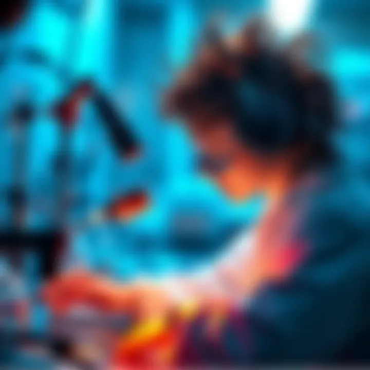 A scientist working in a lab with living organisms, showcasing innovative techniques for transformation.