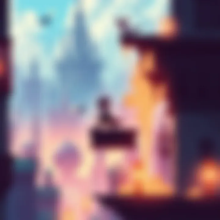 A character jumping from a lower platform to an upper level in PoP The Lost Crown, highlighting the cityscape of two levels.