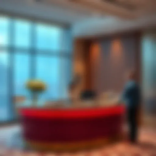 Translation Service for Afghan Refugees A translation service desk at the Grange Hotel assisting Afghan refugees with language support.