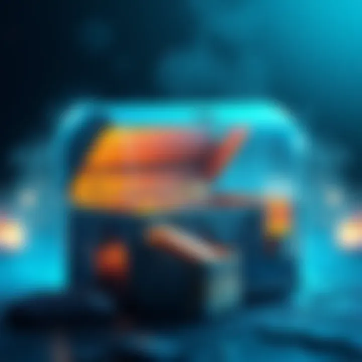 Transparent Chest Effect A chest that appears see-through, showcasing its contents inside with a glowing effect.