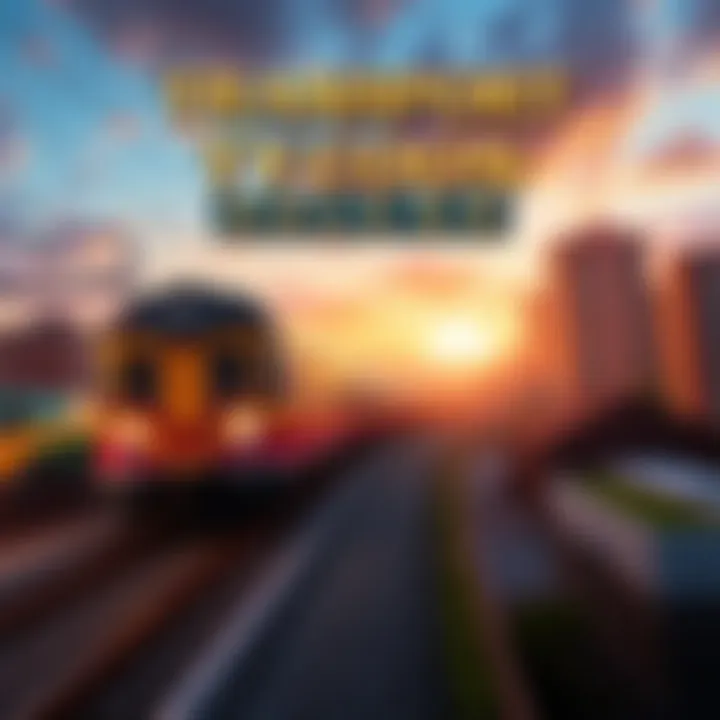 Cover of Transport Tycoon Deluxe showing a train and cityscape