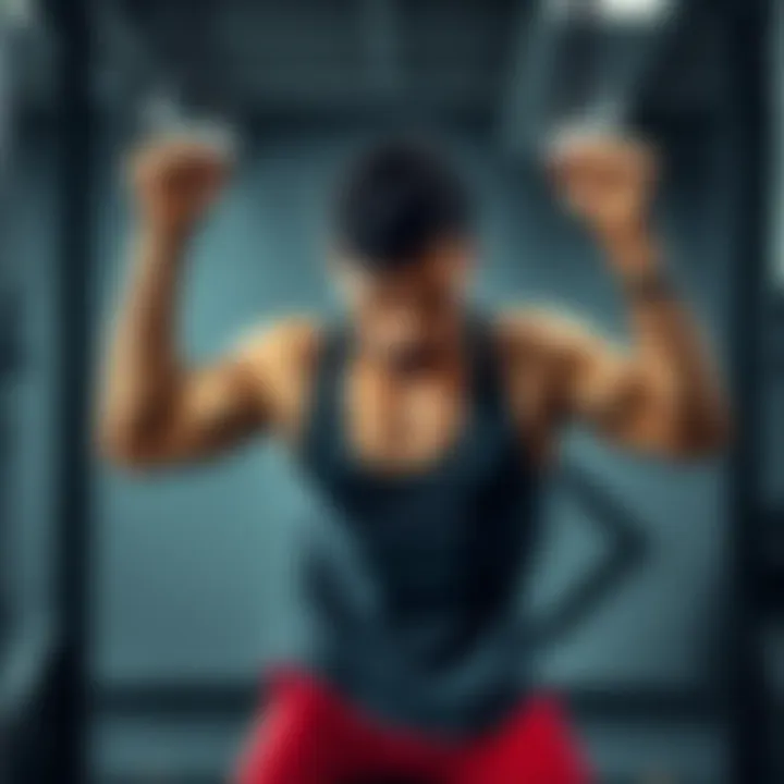 Person performing trap exercises to boost strength and endurance