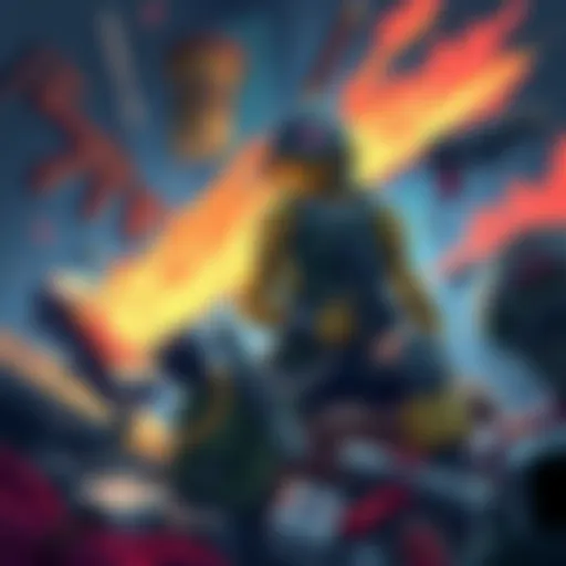 An illustration showing a game character upgrading traps for better durability, surrounded by tools and gear.