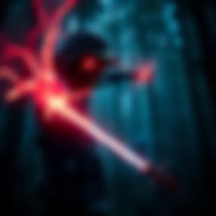 The Trapper character uses his special powers to catch a survivor in a dark forest setting, showcasing the tension of the gameplay.