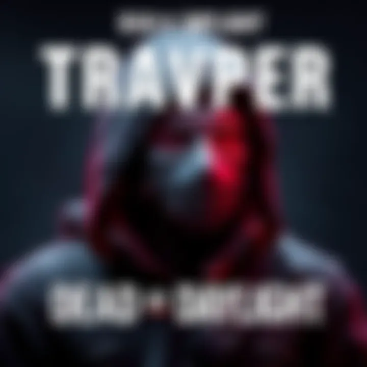 Concept art of Trapper from Dead by Daylight, showcasing his distinctive mask and trapping gear, set against a dark, moody background.