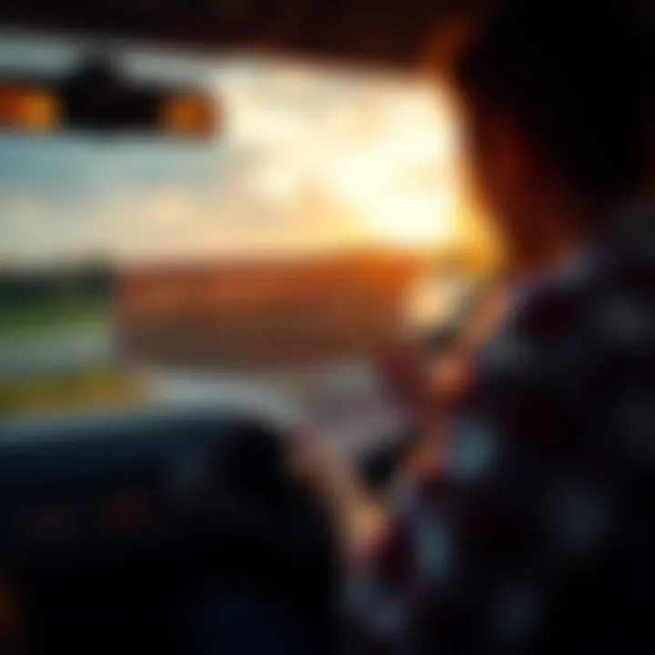 A person looking at a map while standing beside their car, planning their route for a trip.