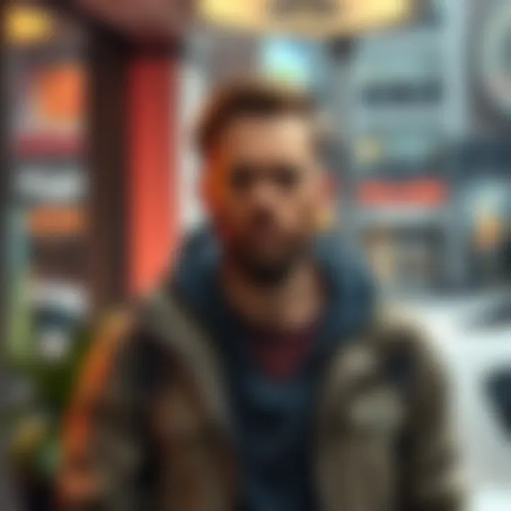 Travis stands outside Epic Games office, looking serious and concerned.