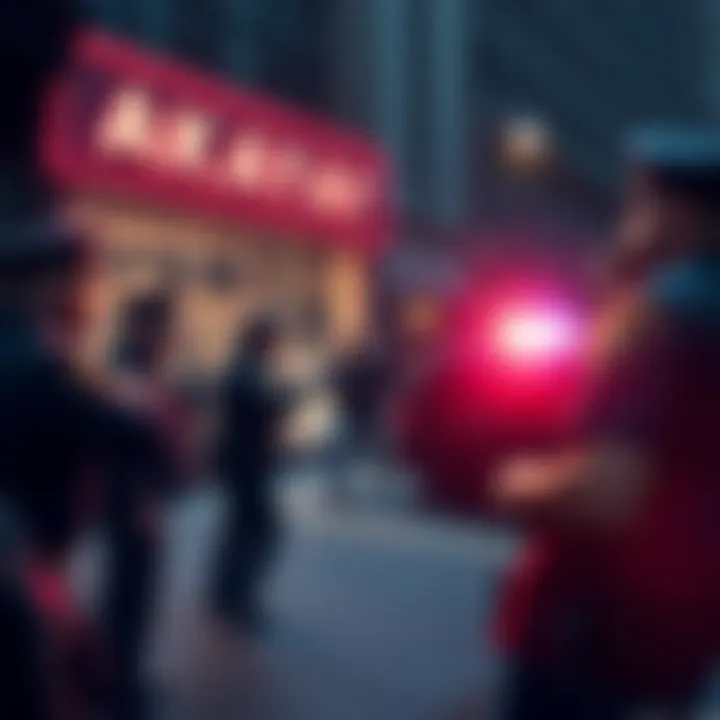 Trax NYC staff confronts AKAY Jewelers employees outside the store, with police arriving to break up a fight.